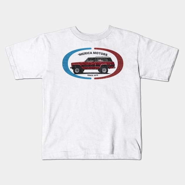 Merica Motors - Distressed for Lights Kids T-Shirt by NeuLivery